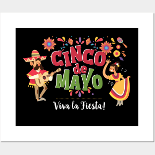 Cinco De Mayo Viva La Fiesta Gift Posters and Art